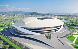 Lắp mái vòm thép hàng nghìn tấn cho sân vận động PVF