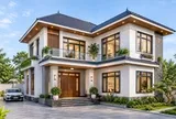Xây nhà mái Nhật 2 tầng chữ L 90m² bao nhiêu tiền?