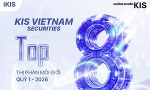 KIS vào Top 8 thị phần HOSE quý I/2026, công ty vốn ngoại duy nhất