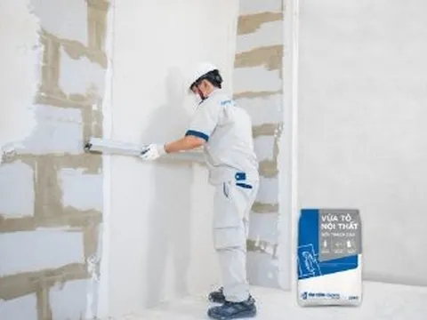 Saint-Gobain Việt Nam giới thiệu sản phẩm vữa tô nội thất gốc thạch cao Vĩnh Tường-Gyproc chống nứt và bộp 100%