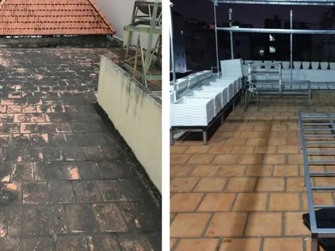 Vác 3 tấn đất lên sân thượng làm vườn