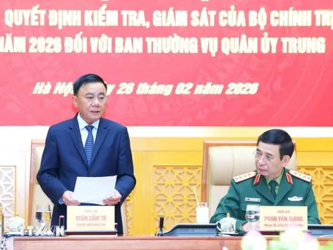 Công bố quyết định kiểm tra, giám sát đối với Ban Thường vụ Quân ủy Trung ương