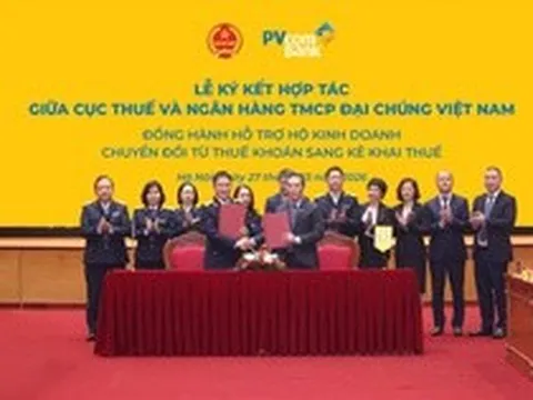 PVcomBank ký kết hợp tác với Cục Thuế: Từ hôm nay Hộ kinh doanh tại 22 địa phương được hỗ trợ kê khai thuế, miễn phí quản trị dòng tiền và nhận hàng loạt ưu đãi thiết thực