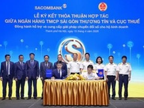 SACOMBANK hợp tác với Cục Thuế triển khai giải pháp hỗ trợ hàng triệu hộ kinh doanh trên toàn quốc