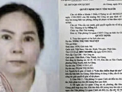Ra quyết định truy tìm Tống Thị Thu Nguyệt SN 1974