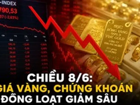 Chuyện gì đây: Giá vàng, chứng khoán đồng loạt giảm sâu chiều 8/6